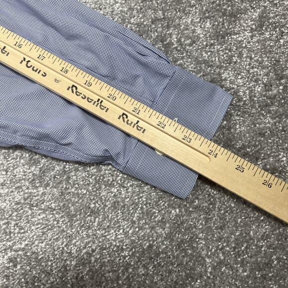 Brooks Brothers Dress Shirt Mens 17 4 5 Non Iron Button Down Cotton Blue - Picture 12 of 12